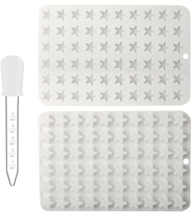 1 Piece Star Silicone Mold, 1 Piece Dropper, Mini Star Dessert Mold, Chocolate Mold, DIY Baking Mold, Suitable for Ice Cubes, Chocolate, Jelly, Candy