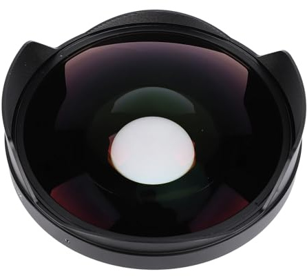 72mm 0.3X HD Wide Angle Fisheye Lens, Professional Fisheye Lens Adapter with Hood Replacement for Camcorders, Quick Installation with Hood