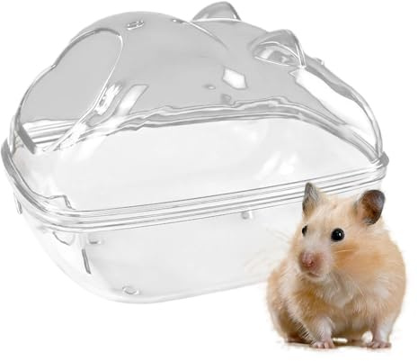 Fierudeng Hamster Sand Badebox Hamster Badezimmer Box Klar Chinchilla Sand Badewanne Wanne Wüstenrennmaus Körperreinigungsbehälter für Kleintiere