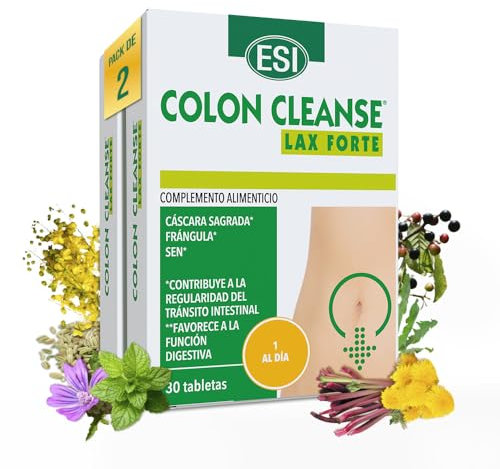 ESI Colon Cleanse Lax Forte - Laxante Natural con Cáscara Sagrada, Sen y Malva - Alivio del Estreñimiento, Regulador Intestinal y Digestión Saludable (2)