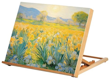 Tischstaffelei A2 Zeichenbrett Staffelei Workstation Gr. 65x48cm aus Buchenholz Buchhalter zu bemalen