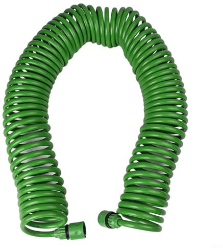 Manguera de jardín, manguera en espiral con reajuste automático de manguera, flexible extensible hasta 7,5/10/15/20 m, válido para ducha de riego y conector de grifo, resistente a los rayos UV (20 m)