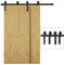 HOMCOM 2M Quincaillerie porte coulissante de grange, rail porte coulissante double de 100 cm de large, épaisseur 35-40 mm, charge 90 kg, robuste en acier au carbone, poulie forme I pour maison
