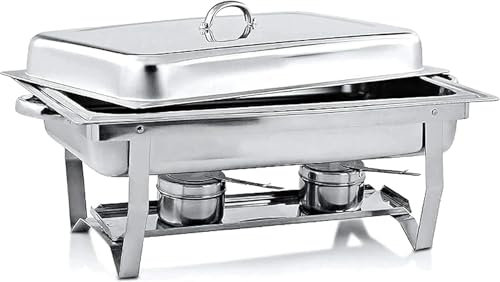 JKJZSALJ Scaldavivande,Chafing Dish Chafing Dish in Acciaio Inox,Scaldavivande Set di Chafing Dish A Buffet per Catering Scaldavivande A Buffet con Telaio Pieghevole