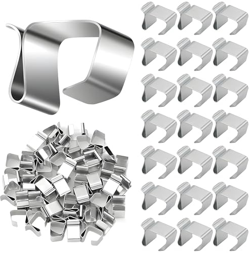 Shengruili 120 Stück Dachrinnenhaken für Lichterketten,Edelstahl-Weihnachtslichter,Metall-Weihnachtslichter-Dachrinnenhaken,Metall Licht Haken Clip,Mini Dachrinnenhaken,Edelstahl Weihnachtslicht Clips