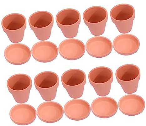SEWOART 10 Juegos Maceta de con Base para Plantas de Pequeñas Macetas para Cactus y Suculentas para Decoración y Proyectos Escolares