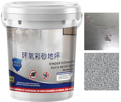 Bodenbeschichtung | Wasserfeste Sand Garage Bodenfarbe - Anstrich Fleckenabweisend Schnelltrocknend Lackierung für Beton Outdoor Garagen Bau Keller Indoor Home