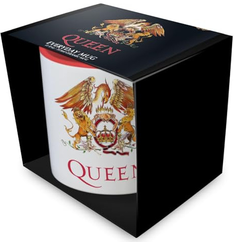 Pyramid International Tasse à café Queen (Crest) de couleur rouge 315 ml – Tasse à café Rock Band avec intérieur vibrant
