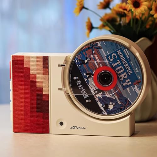 Portable Bluetooth CD Player with HiFi Speaker, Remote Control, USB/AUX Support, Wall Mountable & Desktop Use for Music Lovers