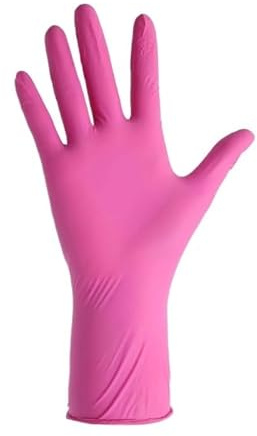 Guanti monouso in lattice di gomma nitrilica da 20 pezzi for cucina, lavaggio piatti, lavoro, giardino, pulizia domestica, salone bellezza(Pink 20PCS,S)