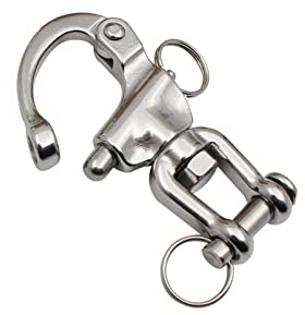 SkyPOOU 70 128mm 316 Stainless Steel Fixed Bail Snap Shackle For Bail Quick Release Hook Marine Stainless Steel Clip Eye Hook