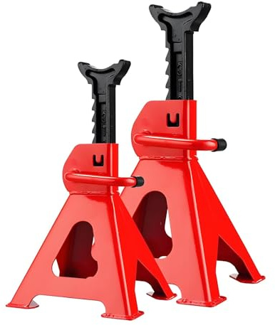 2-tons axelstativ, 2 stycken,reparationsverktyg för bilknektar,Stabiliserande domkraftstativ, justerbar höjd, för att lyfta de flesta bilar och lätta kommer(6T)