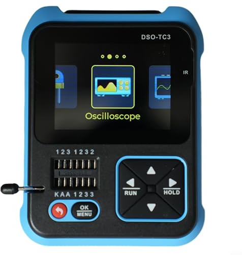DSO-TC3 Oscilloscope numérique 3 en 1 testeur de transistor avec générateur de signal, bande passante 500 kHz, écran TFT de 6,1 cm, portable pour réparations sur le terrain (standard)