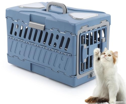 Trasporto per gatti | Trasporto per il trasporto traspirante pieghevole | Borse per cani portatili con manico, per cuccioli cuccioli aereo all'aperto auto viaggio campeggio