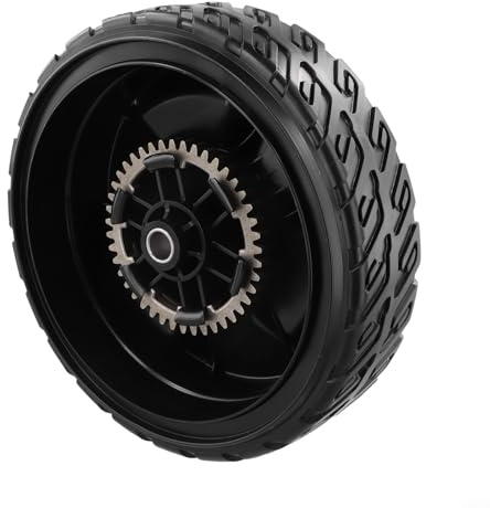 UrbanHui Ruote di ricambio per tosaerba da 20,3 cm, compatibili con serie HRN216, 20,3 x 5,1 cm, foro da 1/2, plastica ad alta resistenza + gomma, presa e stabilità migliorate (ruota posteriore)