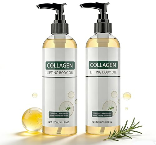 Collagen Lifting Body Oil, Collagen Oil for Skin Tightening for Women, Firming & Moisturizing Body Oil for Neck, Chest, Arms & Thighs (2pc)