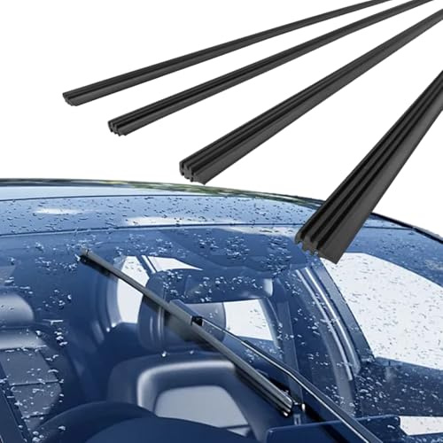 Lot de 4 caoutchoucs d'essuie-glace de rechange universels de 800 mm, caoutchouc d'essuie-glace de rechange noir de haute qualité pour tous les essuie-glaces