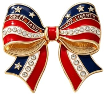 Broche de lazo con detalle de estrella para mujer, estilos de bandera para solapas, abrigos, bufandas, sombreros y looks patrióticos de fiesta