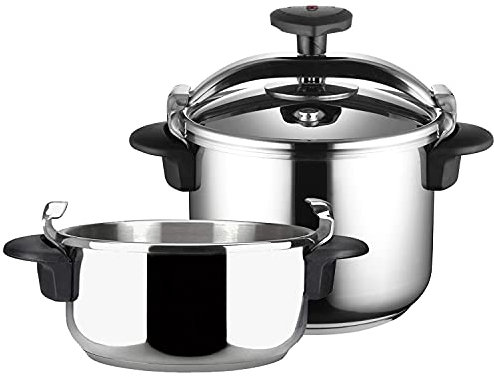 Magefesa Star Recta - Set de Ollas Express Tradicionales de 4 + 6 Litros, Acero Inoxidable 18/10, Todo Tipo de Cocinas, Aptas para Inducción