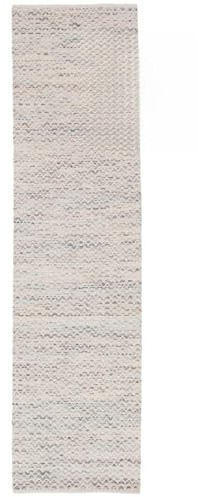 RugVista Chevron Waves Teppich, 80 x 300 cm, Cremeweiß Beige/Greige | Rechteckig, Niedriger Stapel, Nur chemische Reinigung, Oeko-Tex 100, Wohnzimmer, Esszimmer, Schlafzimmer, Küche, Diele