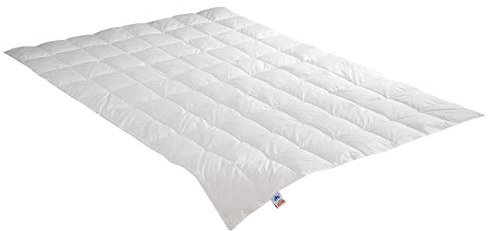 Irisette Daunendecke Edda leichte Sommerdecke, aus 100% Baumwolle 90% Daunen, 10% Federn mit Aufbewahrungstasche, 135 x 200 cm, weiß, Öko-Tex Zertifiziert, produziert nach deutschem Qualitätsstandard