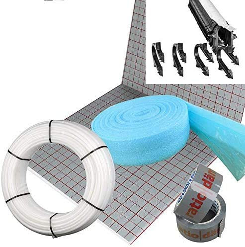 Ratiodämm Fußbodenheizung Tackersystem-Sets inkl. PE-RT Rohr 16 x 2 mm ohne Regeltechnik, 80 m²