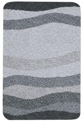 Kleine Wolke Badteppich Miami Schiefer 60 x 90 cm | OEKO-TEX zertifiziert, rutschhemmende Unterseite, für Fußbodenheizung, maschinenwaschbar, 100% Polyacryl