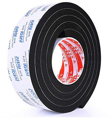 Ningvong Imbottitura impermeabile e isolamento acustico, forte nastro biadesivo in schiuma adesiva per automobili, nastro in spugna nera EVA-50 mm * 2 m * 10 mm
