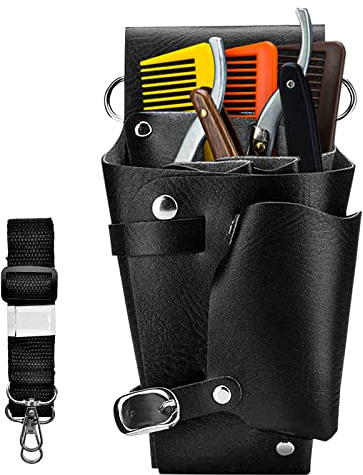 JJQHYC Borsa per Parrucchieri in Pelle Borsa per Forbici da Parrucchiere Borsa Parrucchiere Nero Borsa per Attrezzi Professionale da Parrucchieri