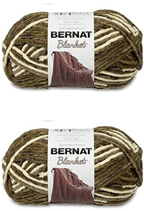 Bernat filt samla mossgarn – 2-pack med 300 g/10,5 oz – polyester – 6 superskrymmande – 220 meter – stickning/virkning