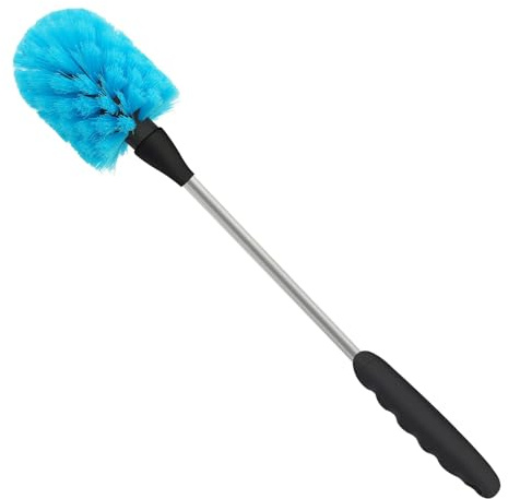 Long Bottle Brush, 15.35 in Bendable Cleaner Brushes for Cleaning Neck Beer Bottles, Wine, Baby Bottles, Water Bottles, Tumblers, Flask, Bird Feeder, Vase, Pipes and Brewing Supplies Blue/1Pack