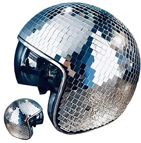 YIZUPTC Casco de Bola de Discoteca Ecléctico, Unisex, Plata, 10 10 Inch