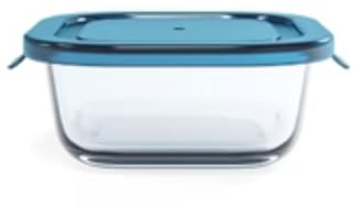 Square Glass Food Storage Containers with Hermetic Lids – BPA-Free, Clear, Stackable – For Fridge, Freezer, Oven & Microwave Use – Ideal for Spices, Grains, Meals – 320ml & 800ml Sizes (800ml)