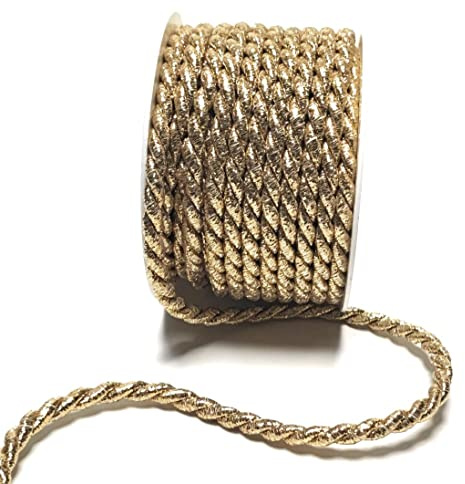 s.dekoda Kordel 10m x 6mm Gold Lurex Drehkordel Dekoband Kordelband Kordelschnur