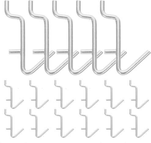 SOLUSTRE 20 Pack Metal Pegboard Hooks Small Peg Board Hooks for Keys Tools and Utility Display Garage Workshop Organiser Accessories Easy Install Pegboard Accessories for Home and Shop Use