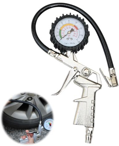 Manometre Pression Pneu, Jauges de Pression Des Pneus, Numérique Manomètre, Pistolet de Gonflage Manomètre,Testeur de Pression Des Pneus,Gonflage Pneu Voiture Avec Ecran LCD pour Voitures Motos Vélos