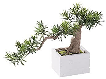 Artificial Bonsai Tree Artificial Green Plant Pine Tree Potted Indoor Artificial Plant Bonsai Tea Room Office Japanese-style Small Bonsai Ornaments 12.6 Inches Fake Bonsai Tree