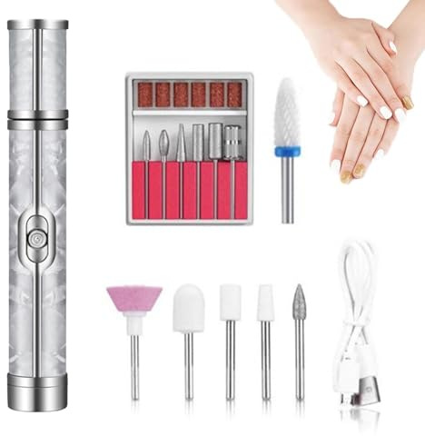 Kit de limas para taladro eléctrico de uñas - Kit de herramientas de pedicura inalámbrico | para uñas eléctrica con 18 para modelar bordes, cuidado de uñas, bálsamo