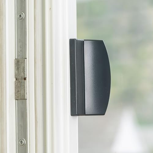 Tür Ziehgriff, in Grau RAL 7016, ASA-Kunststoff, für Terrassentür, Balkontür, Schiebetür, bis 70 mm Lochabstand, 25 mm Höhe, Griff für Fensterrahmen aus Kunststoff, Holz, Alu, Muschelgriff Türbeschlag