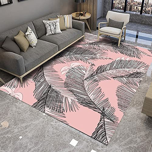 Teppich Rosa Grau Flauschig Kurzflor,Mikrofaser Super Weich,Anti-Rutsch,Waschbar,Teppich Webteppich Für Wohnzimmer,Flur,Schlafzimmer Teppichläufer 120X160Cm