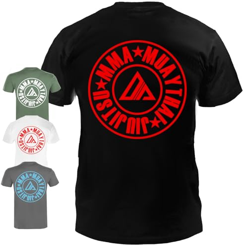 Dynamix Athletics T-Shirt Allsports - Kampfsport Thaiboxen MMA Jiu Jitsu Muay Thai Mixed Martial Arts Shirt für Sport und Freizeit (DE/NL/SE/PL, Alphanumerisch, M, Regular, Regular, Grau/Blau)