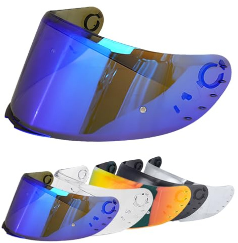 Visiere Casque pour MT V-14 Rapide Targo Blade 2,Visière de Casque de Protection Contre Le Vent Moto,Casques de Moto Accessoires (Bleu Chrome)