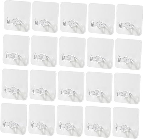 OSALADI Wandsteckerhalter Wandaufbewahrungshaken Transparent Stanzfrei Selbstklebend 20 Stück Multifunktional Für Keramik Metall Kunststoff