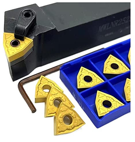 couteaux de tournage numérique, 1 support externe + 10 inserts en carbure for outils de tour à métaux(WNMG080404 PM YBC251)