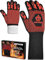 ARFNKIM Guantes para barbacoa, resistentes al calor hasta 800 °C, antideslizantes, guantes de horno, guantes resistentes al fuego, guantes de cocina, guantes para barbacoa, guantes de cocina (rojo)