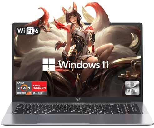ACEMAGIC Computer portatile 2025 con AMD Ryzen 7 5700U (8C/16T, fino a 4,3 GHz), 16 GB di RAM 512 GB NVMe SSD Windows 11, grafica Radeon RX Vega 8, display da 16 pollici, WiFi 6, KB retroilluminato