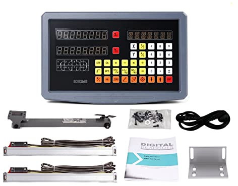 Digital Readout Linear Scale, Lathe Dro 2 Axis Digital Readout Display System + 2pcs Linear Encoder Linears Scale Dimensions 200 300 400 500 600 700 800 900mm for Milling Machines or Lathes(SDS2MS dro