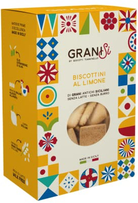 Tumminello | Granisi Biscotti Limone | Specialità Sicilia| Biscotti Senza Burro Grani Antichi | Biscotti Artigianali Limone