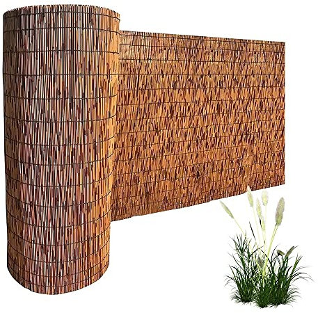 Valla de privacidad de bambú, panel enrollable de bambú para jardín al aire libre, valla, listones decorativos de privacidad, filtrado de luz, barrera de jardín ecológica, solución duradera de