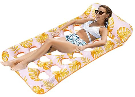Celuicion de Couchage Gonflable pour Bain de Soleil dans la Piscine, lit à Eau Pliable, Radeau Gonflable, île de Natation pour Homme et Femme, lac, fête à la Piscine